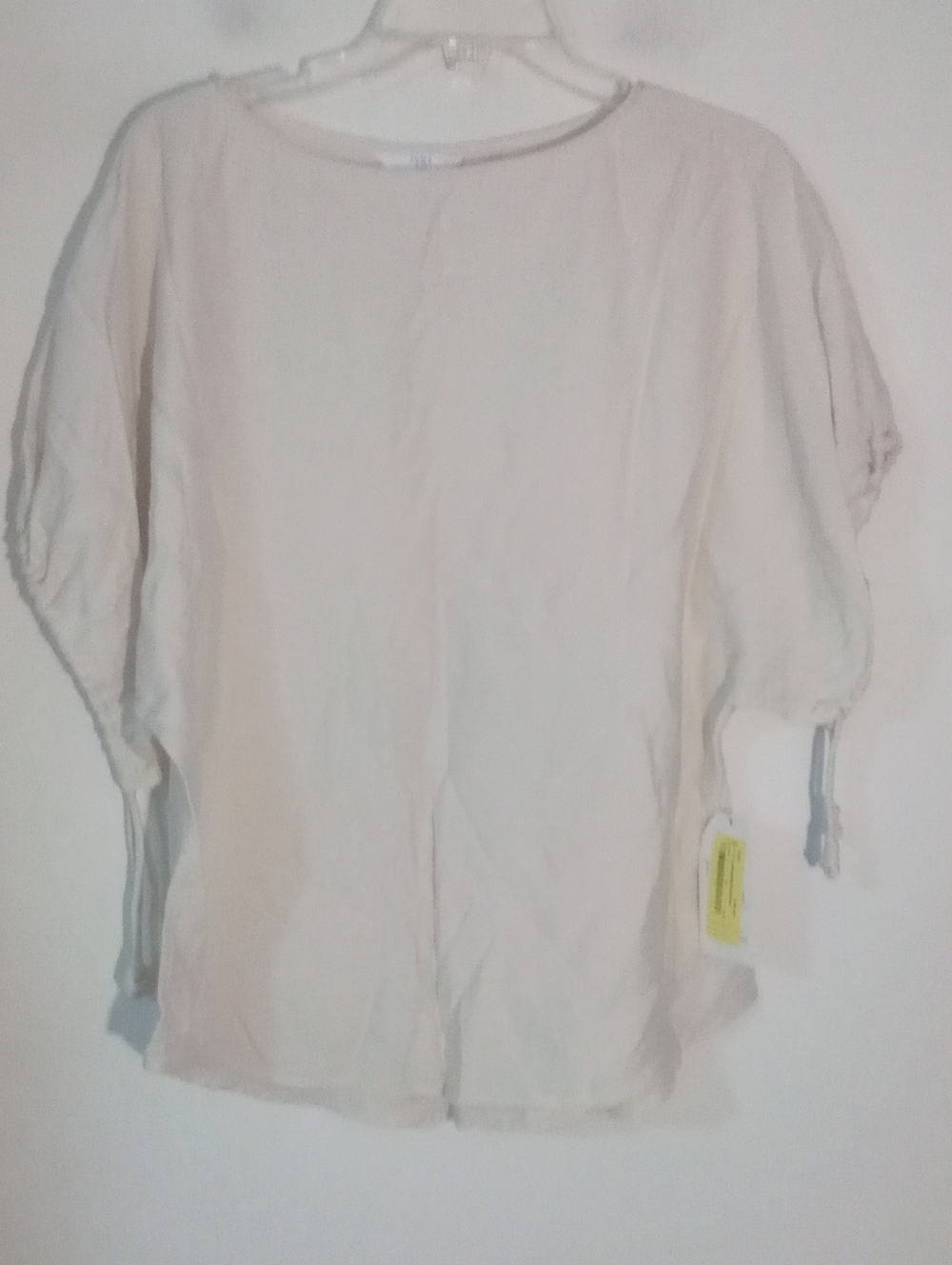 Time And Tru Cream Short-Sleeve Blouse Small 4 6 NWT
